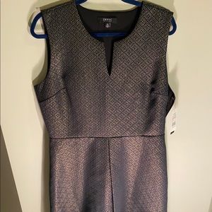 Cute multi jacquard black/golden cocktail dress